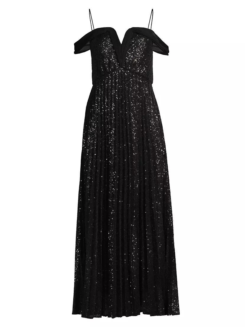 Blake Pleated Sequin Dress Product Image