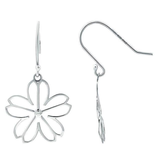 Aleure Precioso Daisy Flower Drop Fishhook Earrings, Womens, Silver Product Image