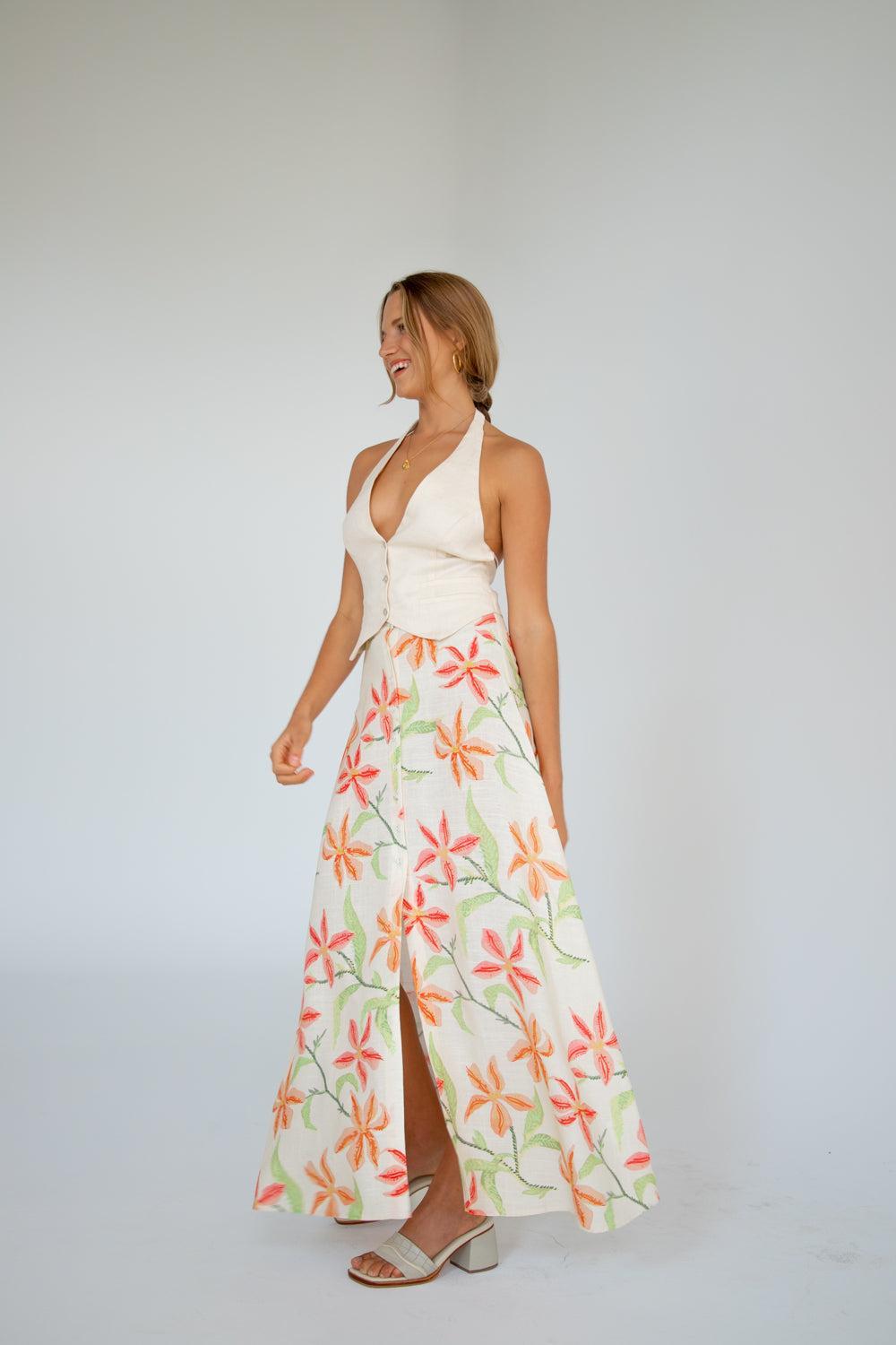 Love Language Midi Skirt Lillies Product Image