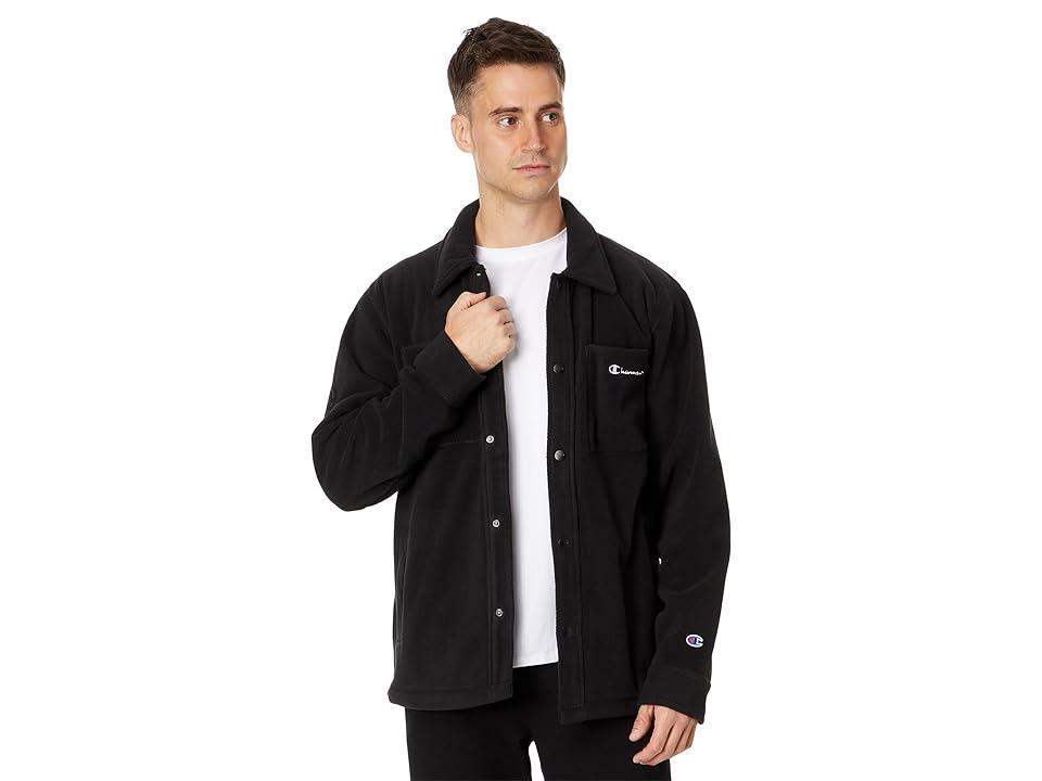 Mens Champion Global Explorer Fleece Shirt Jacket Black M Product Image