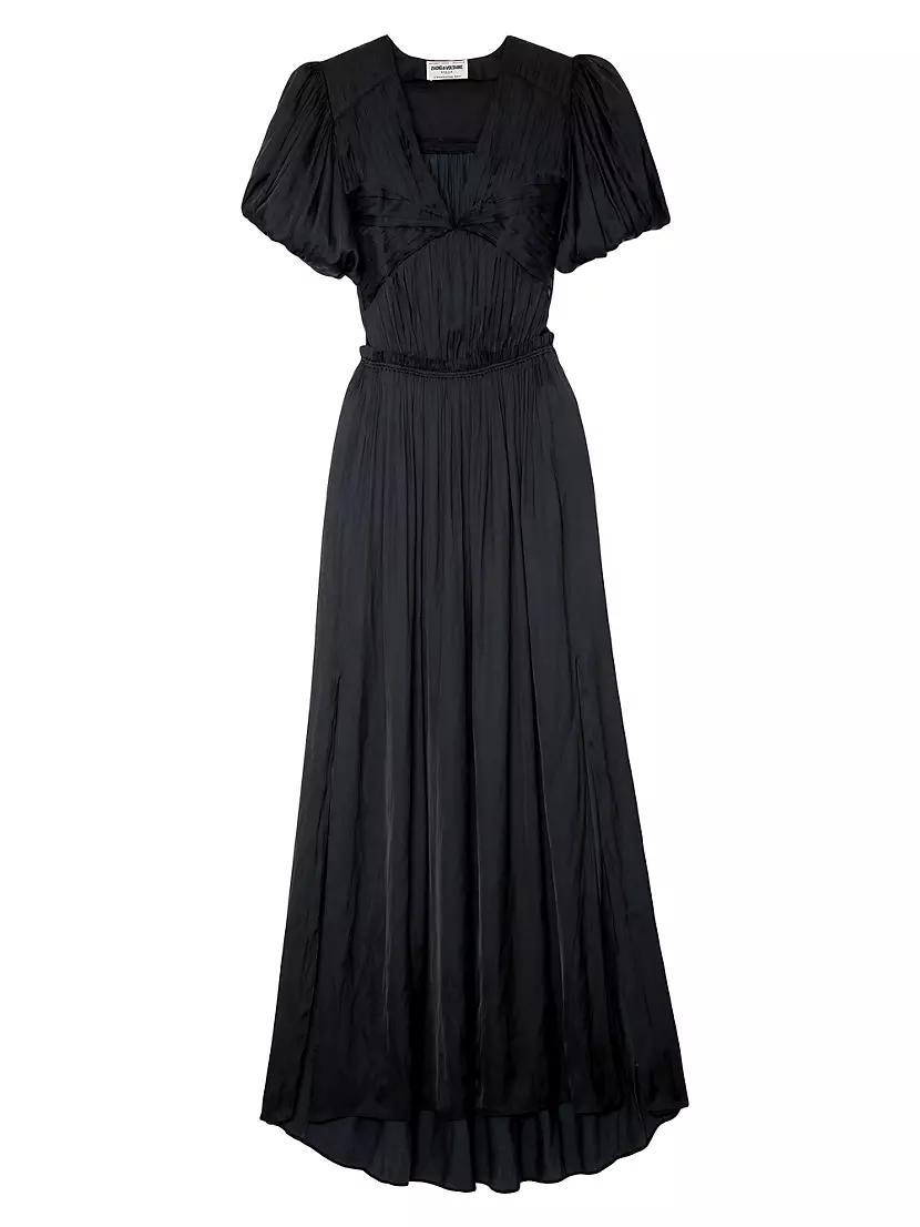 Reina Pleated Satin Gown Product Image