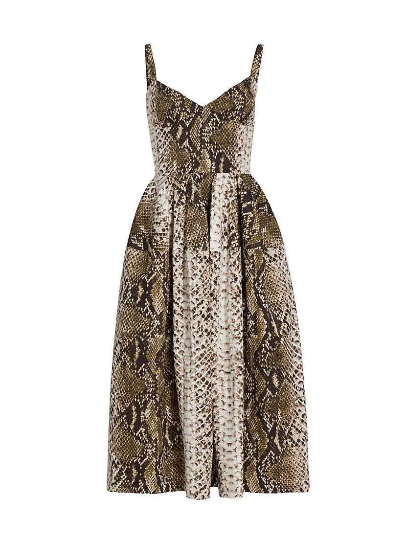 Snakeskin Cotton Midi-Dress product image