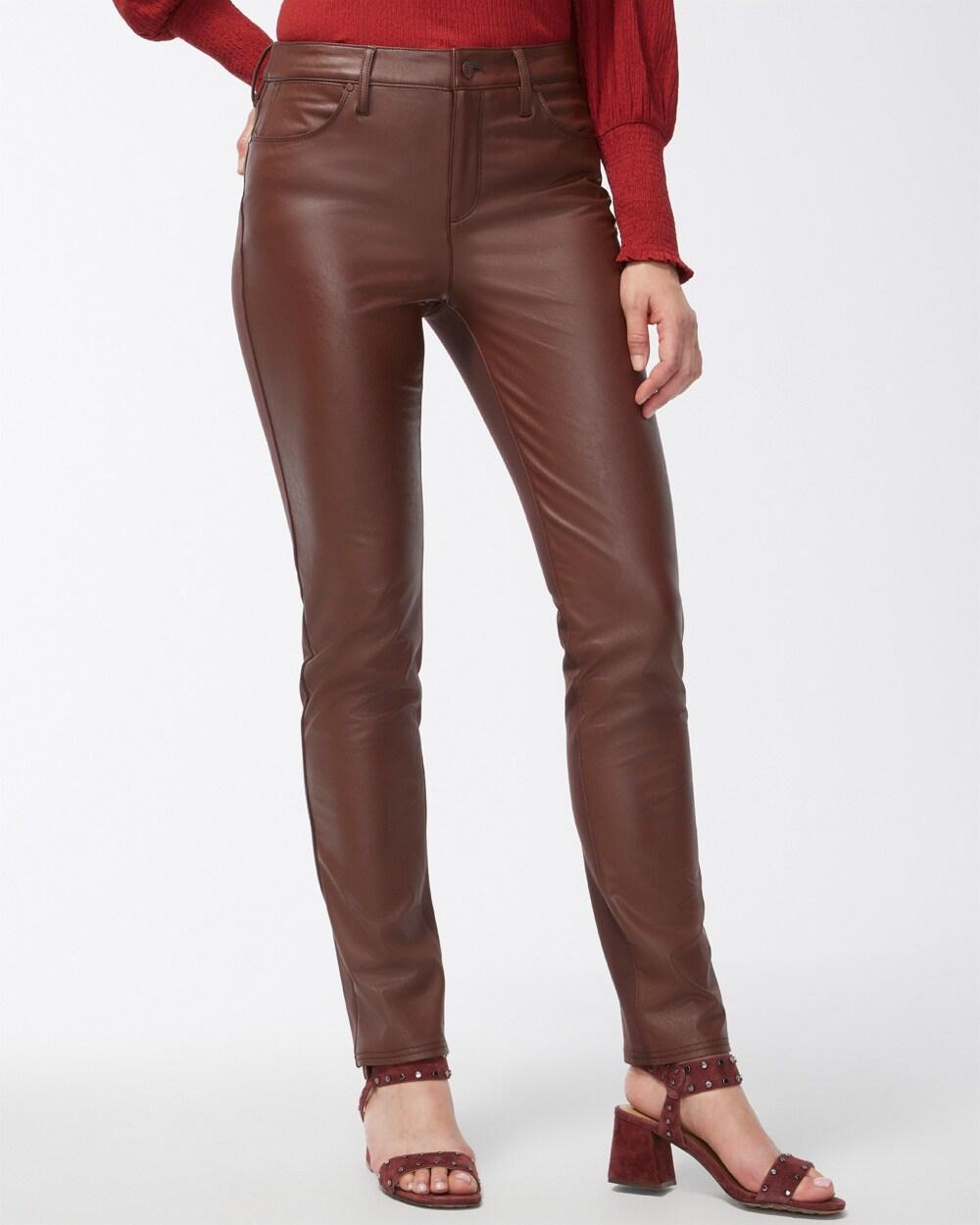 Faux Leather Front Ponte Back Pants product image