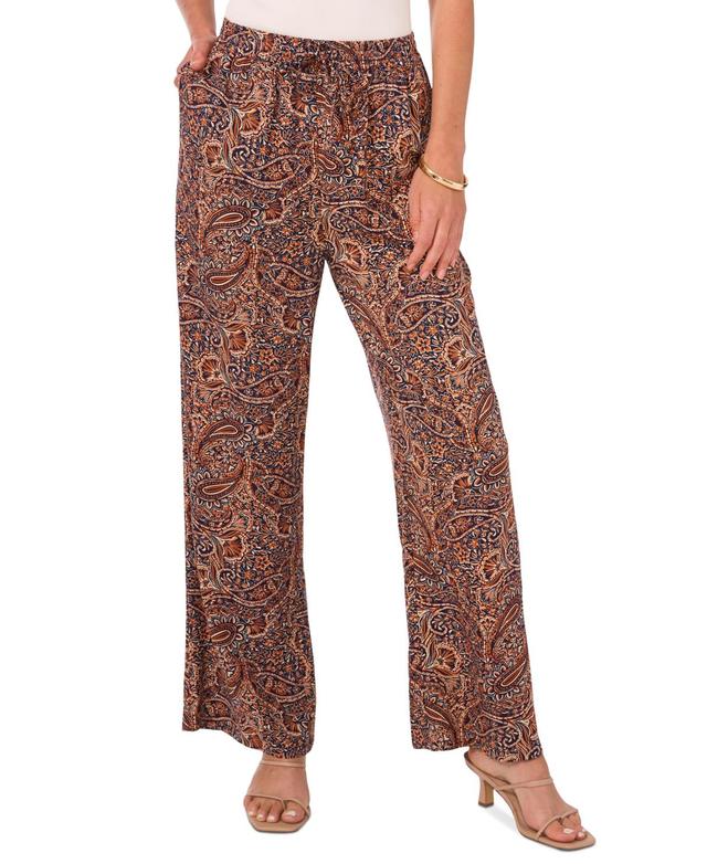 Vince Camuto Womens Printed Wide-Leg Pull-On Pants Product Image