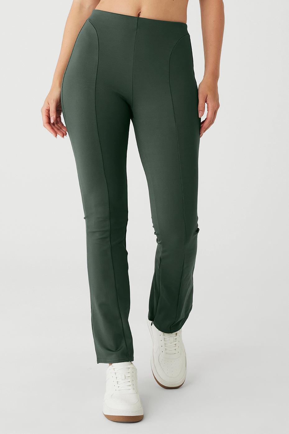 High-Waist 7/8 Zip It Flare Legging - Dark Cactus Female Product Image