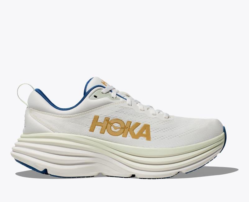 HOKA Mens Bondi 8 Shoes in Oat Milk/Barley, Size 9.5 W Product Image