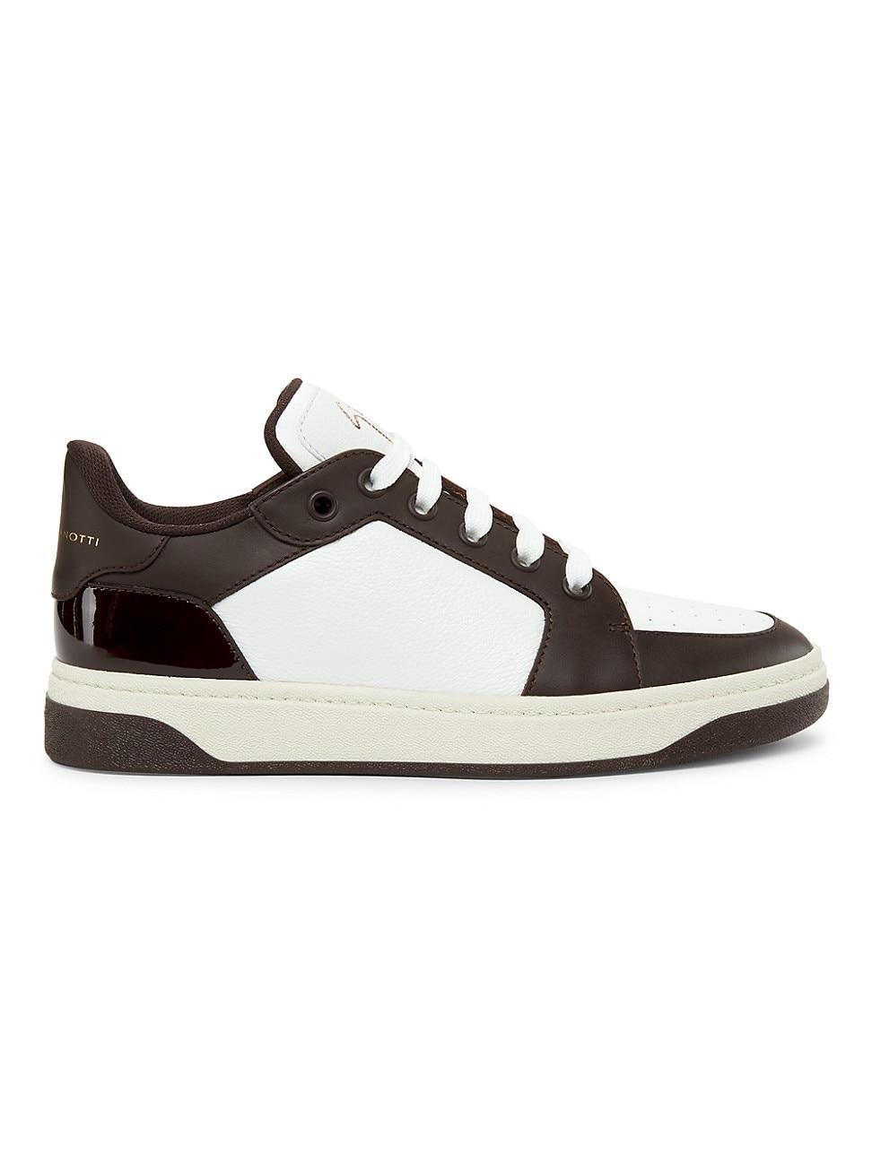 Mens Colorblocked Leather Low-Top Sneakers Product Image