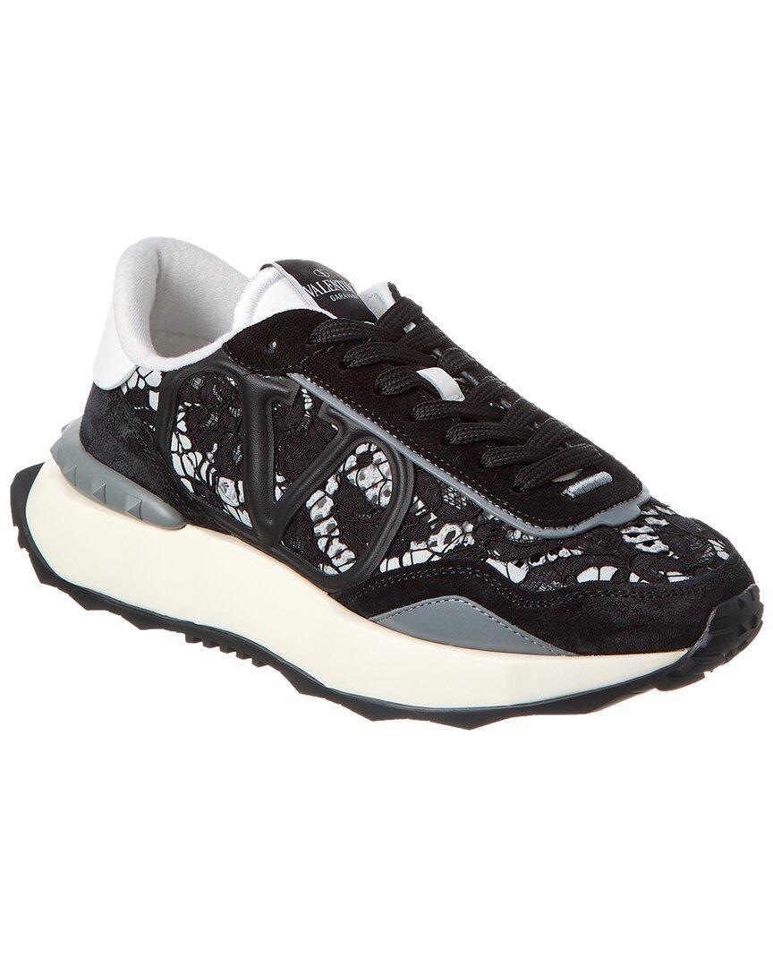 VALENTINO GARAVANI Woman Sneakers Black Size 6 Leather, Textile Fibers In Multi Product Image