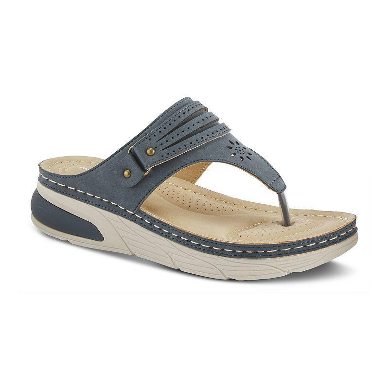 Flexus by Spring Step Mosey Womens Flip Flop Sandals Blue Product Image