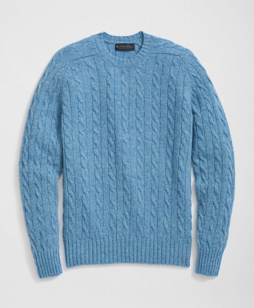 Cable Crewneck Sweater in Shetland Wool Product Image