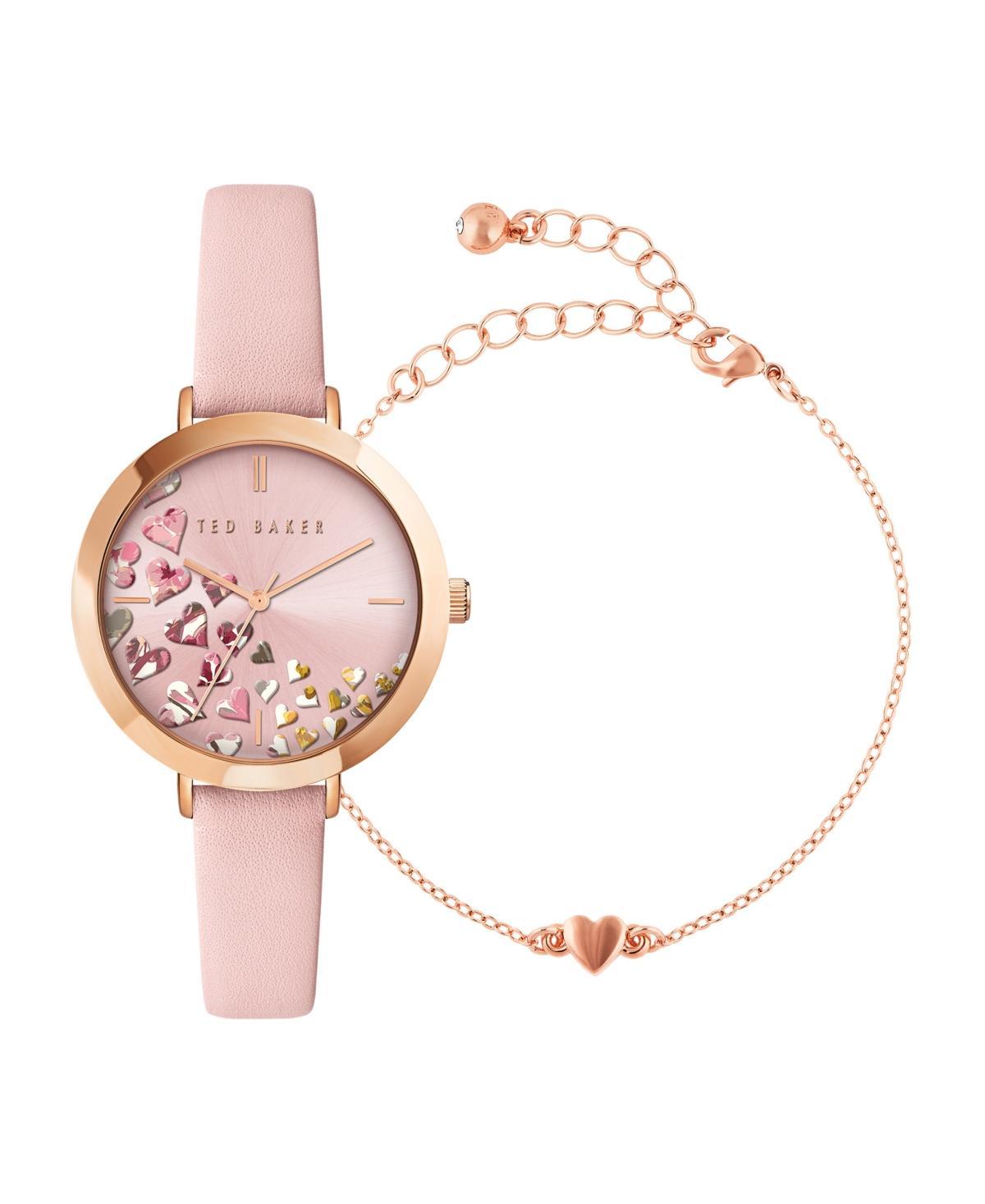 Ted Baker London Ammy Hearts Leather Strap Watch & Bracelet Set, 34mm Product Image