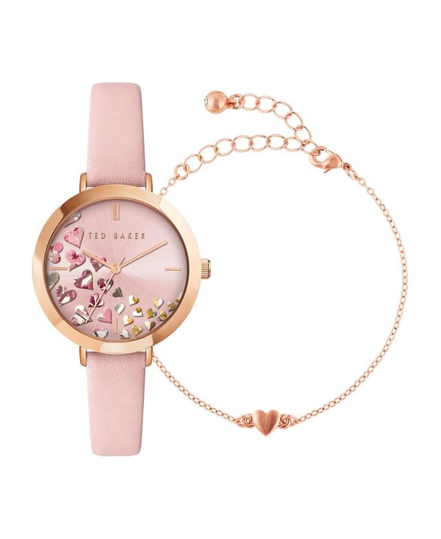 Ted Baker London Ammy Hearts Leather Strap Watch & Bracelet Set, 34mm Product Image