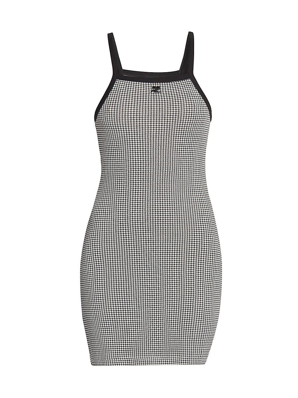 Womens Contrast Houndstooth Minidress product image