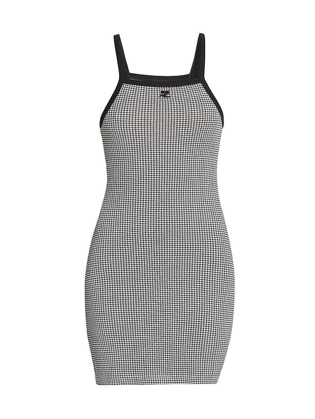 Womens Contrast Houndstooth Minidress Product Image