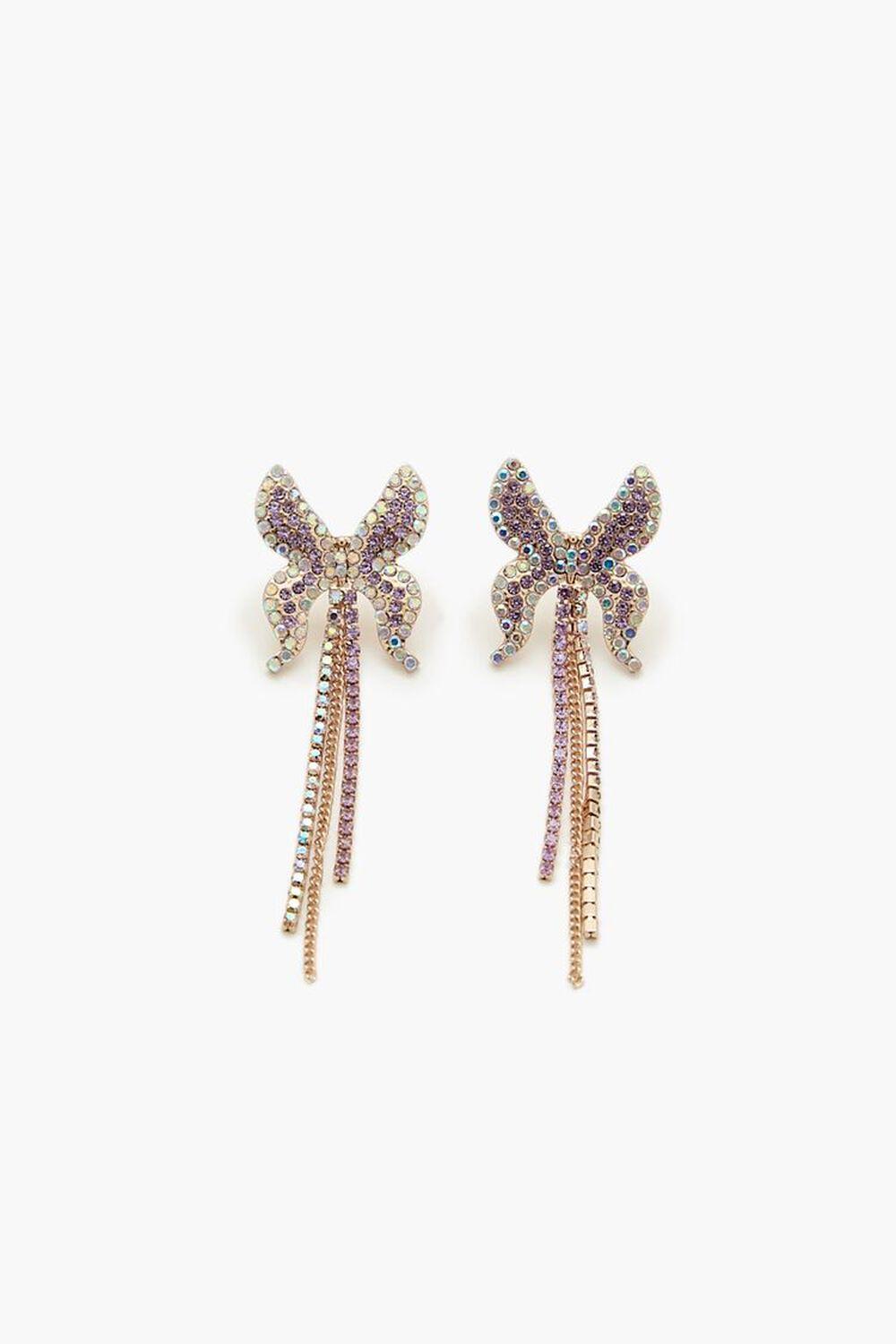 Rhinestone Butterfly Drop Earrings | Forever 21 Product Image