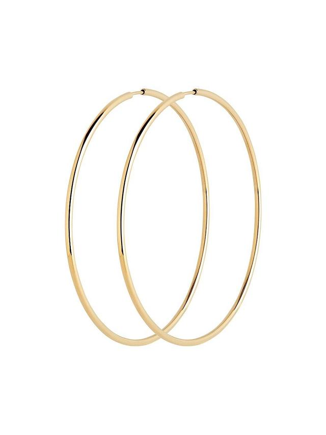 Womens Seorita 70 22K-Gold-Plated Hoop Earrings Product Image