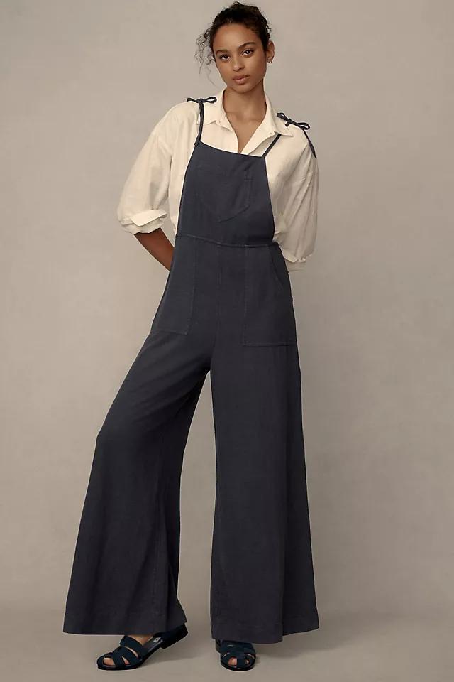 By Anthropologie Linen Wide-Leg Overalls Product Image