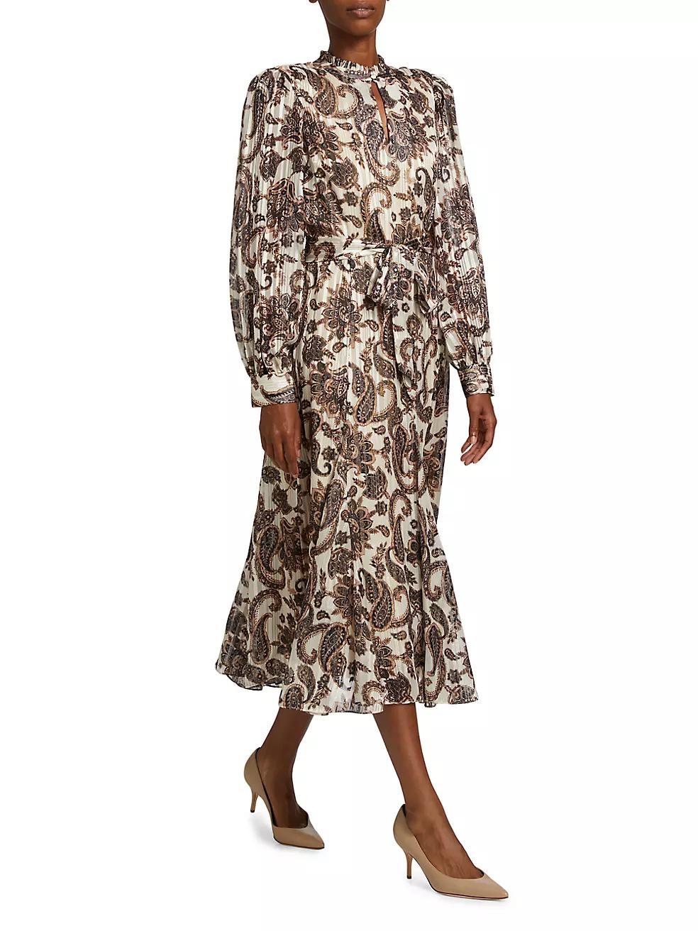 Janice Paisley Fit & Flare Midi-Dress Product Image