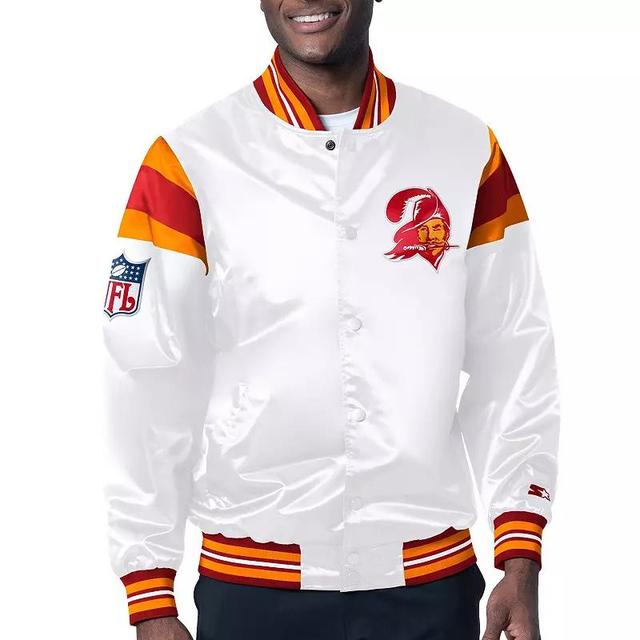 Mens Starter /Red Tampa Bay Buccaneers Vintage Satin Full-Snap Varsity Jacket Product Image