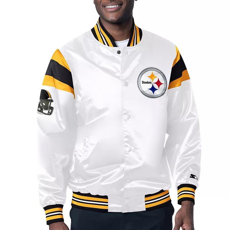 Mens Starter Pittsburgh Steelers Satin Full-Snap Varsity Jacket Product Image