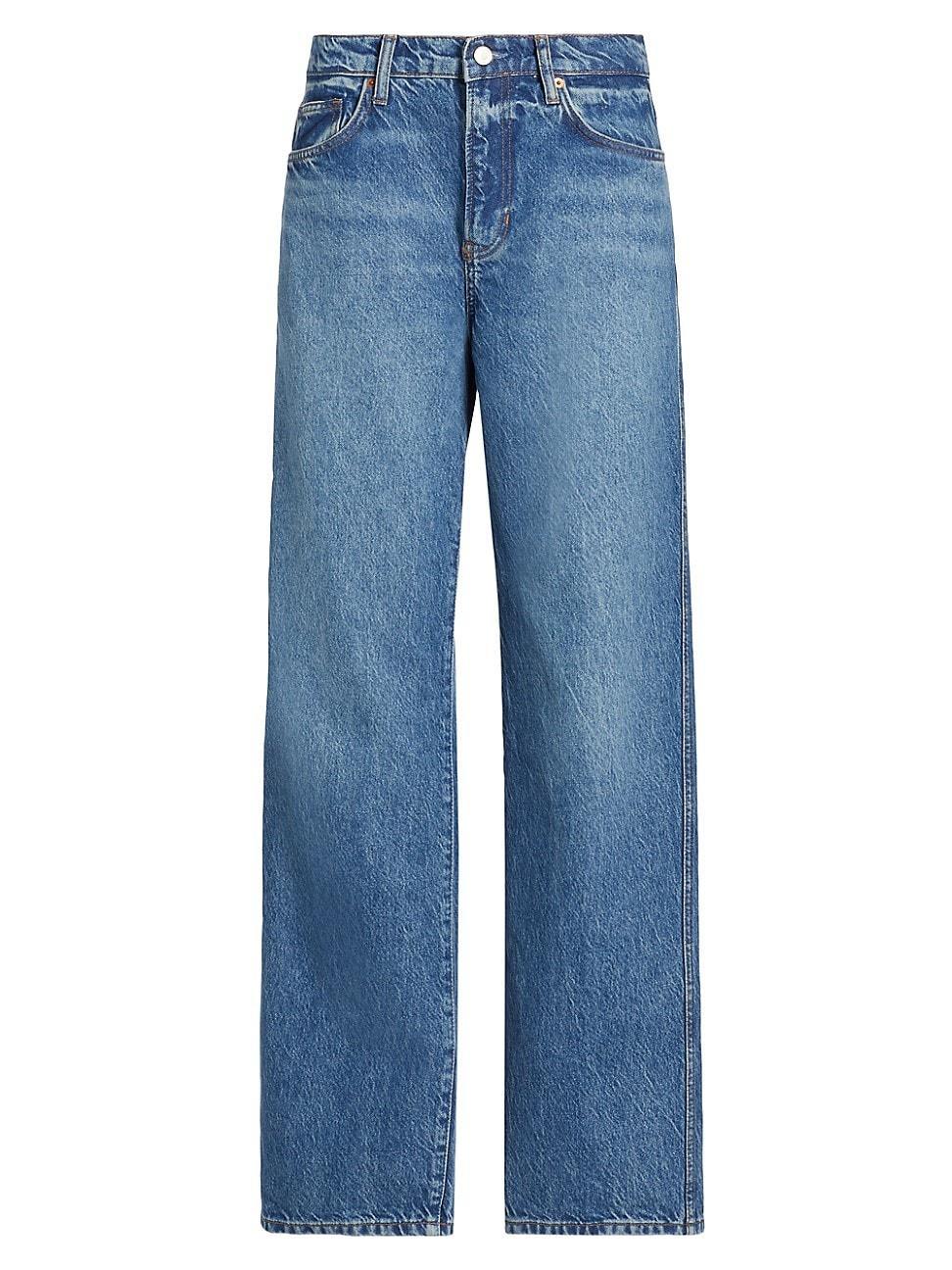 Womens Val 90s Mid-Rise Straight-Leg Jeans product image