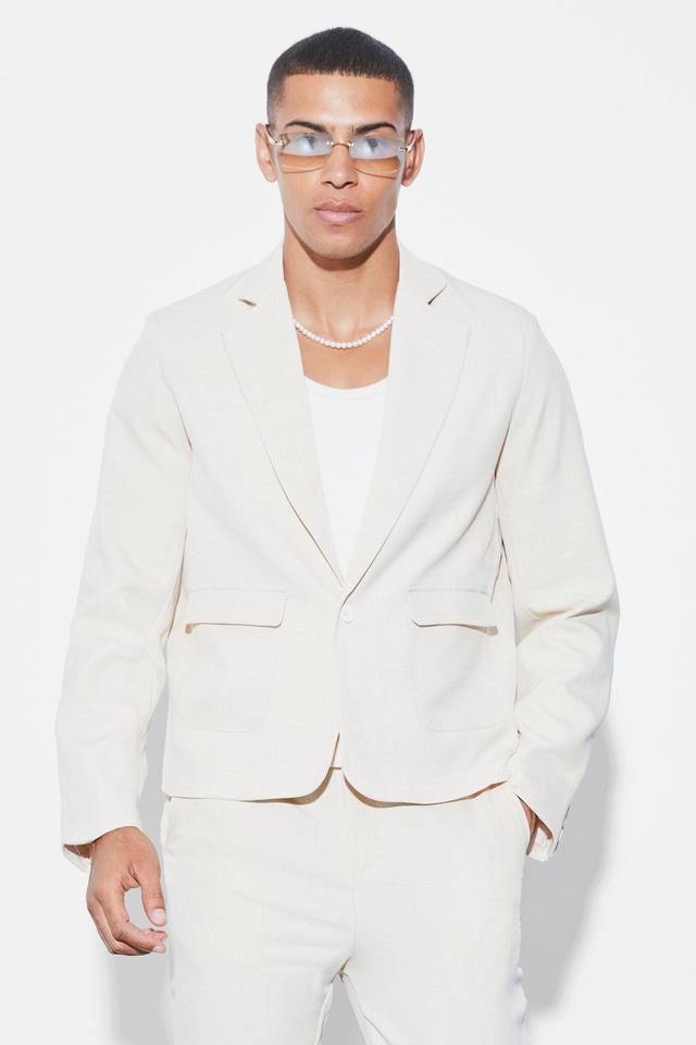 Boxy Fit Single Breasted Plain Suit Jacket | boohooMAN USA Product Image