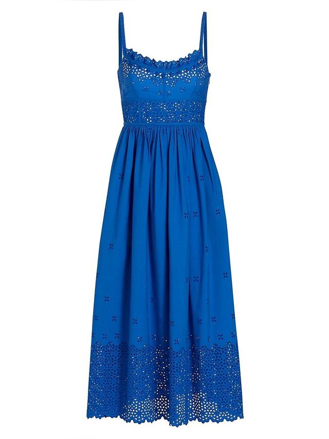 Womens Celestia Cotton Eyelet Midi-Dress Product Image