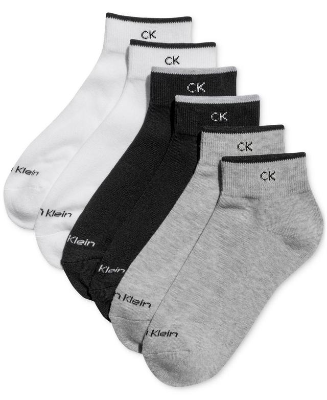 Calvin Klein Womens 6-Pk. Solid Cushion Quarter Socks Product Image