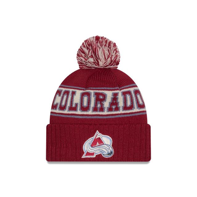 Colorado Avalanche Retro Pom Knit Hat Male Product Image