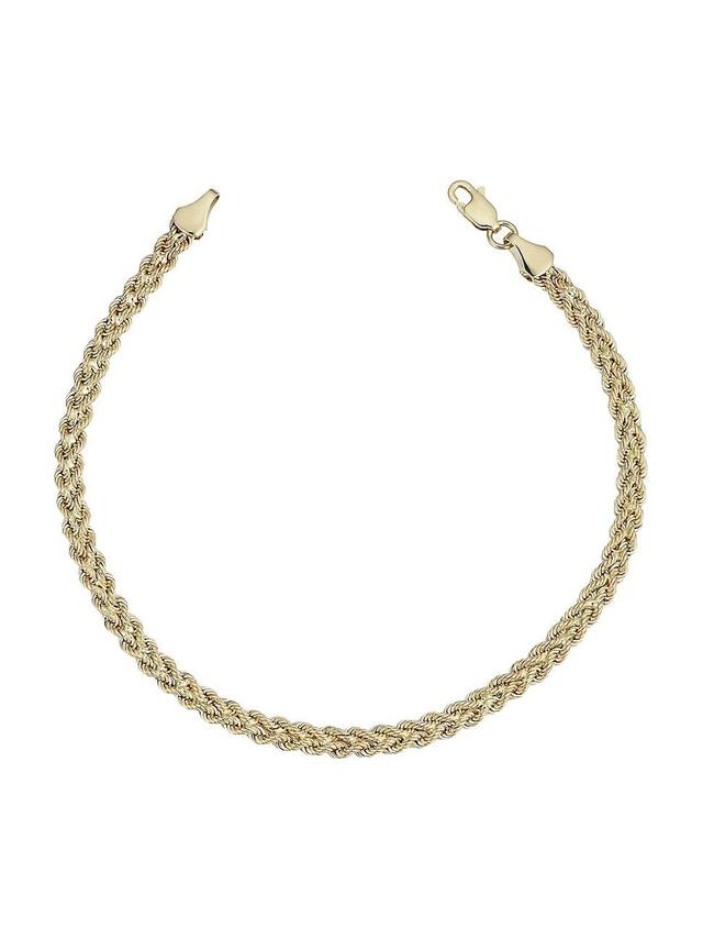 Womens 14K Yellow Gold Roman Double Rope Bracelet Product Image