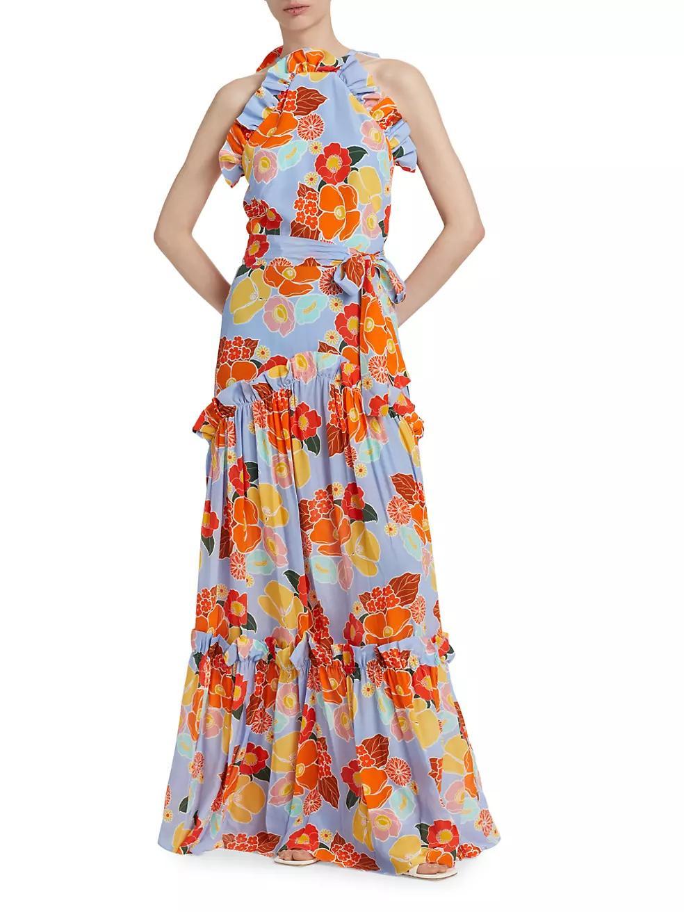 Tatiana Floral Ruffle-Trimmed Maxi Dress Product Image