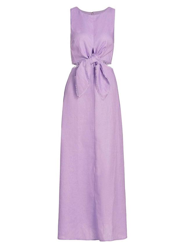 Womens Ellie Linen Cut-Out Maxi Dress Product Image