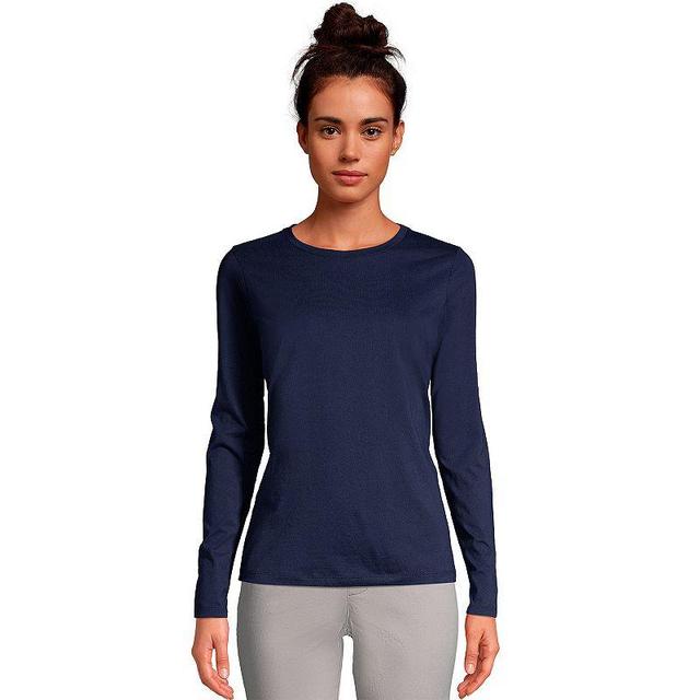 WomensLands End Relaxed-Fit Supima Cotton Crewneck Tee Product Image