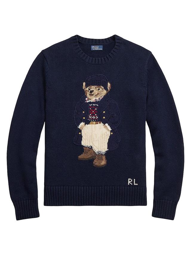 Womens Polo Bear Cotton Crewneck Sweater Product Image