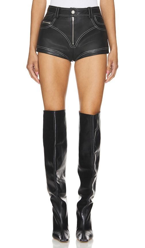 Lovers and Friends Sabrina Faux Leather Short in Black Product Image