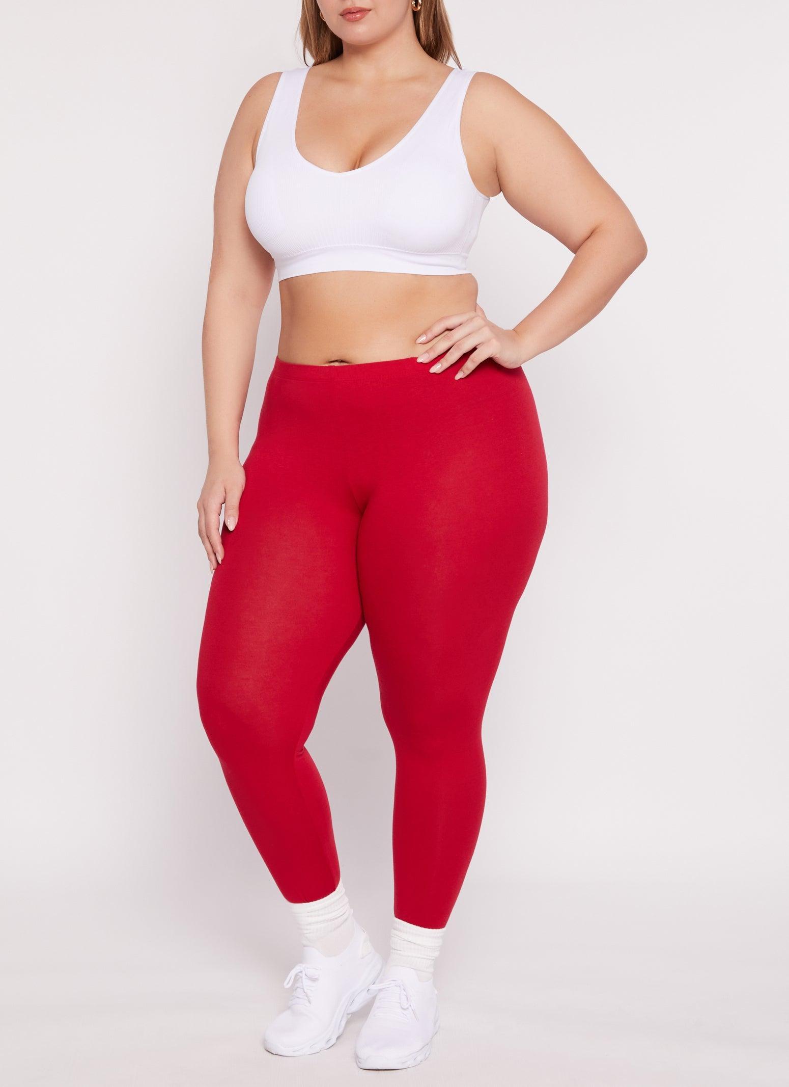 Womens Plus Size Basic High Rise Leggings Product Image