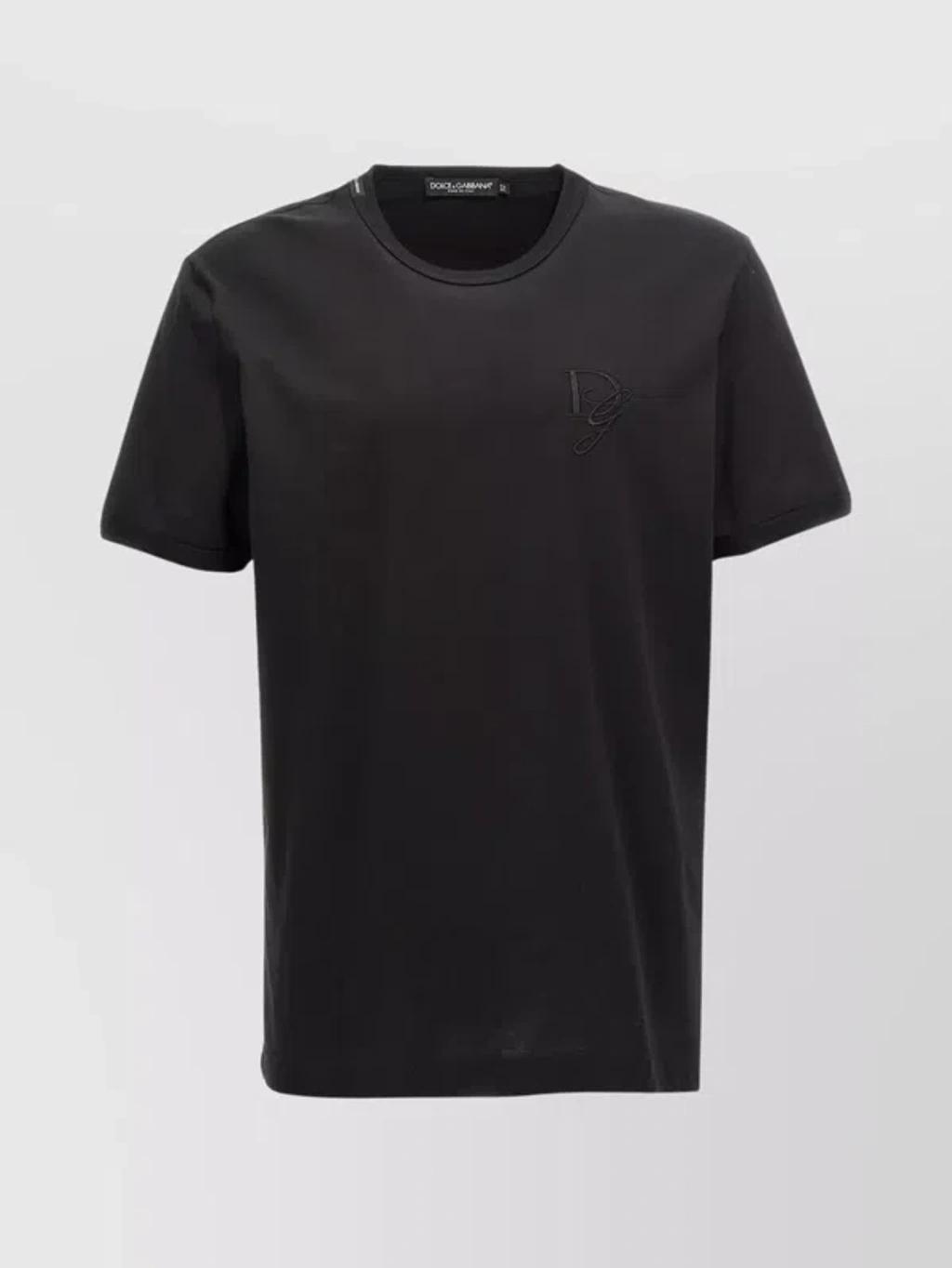 Embroidered Logo Crew Neck T-shirt In Black Product Image