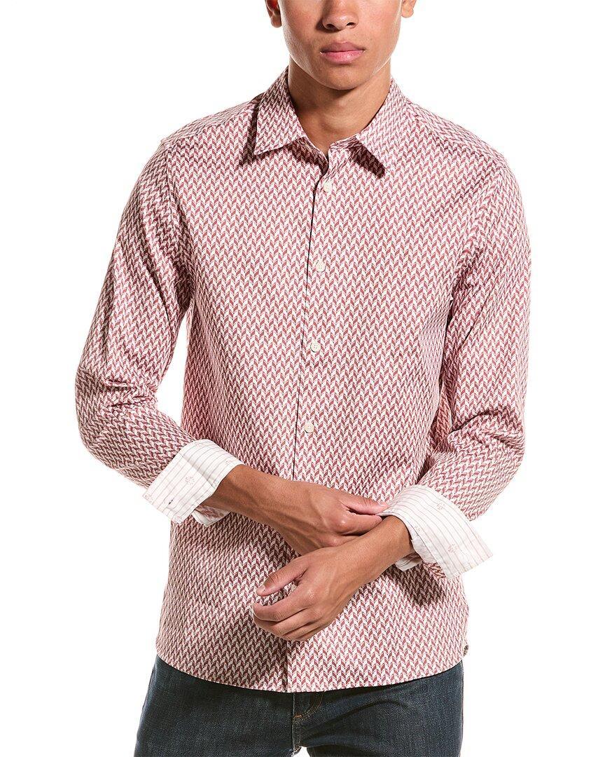 Geo Print Slim Fit Shirt In Pink Product Image