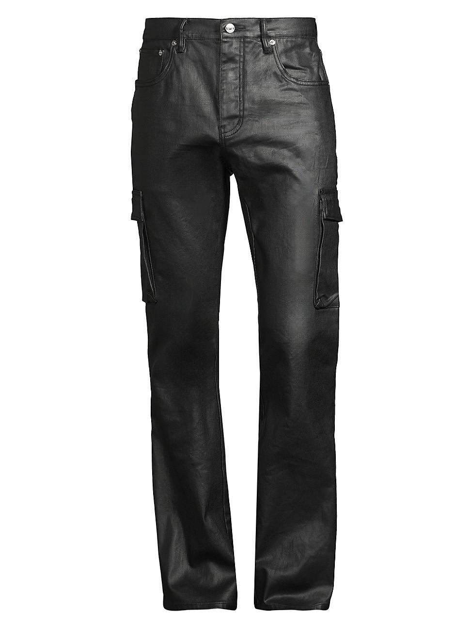 Mens Coated Flare Cargo Pants Product Image