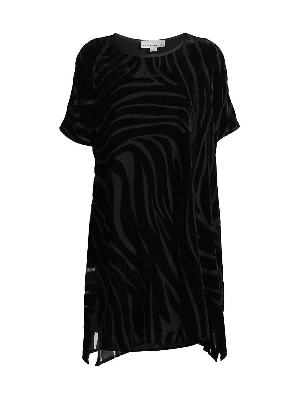 Womens Zebra Burnout Velvet Caftan Midi-Dress Product Image