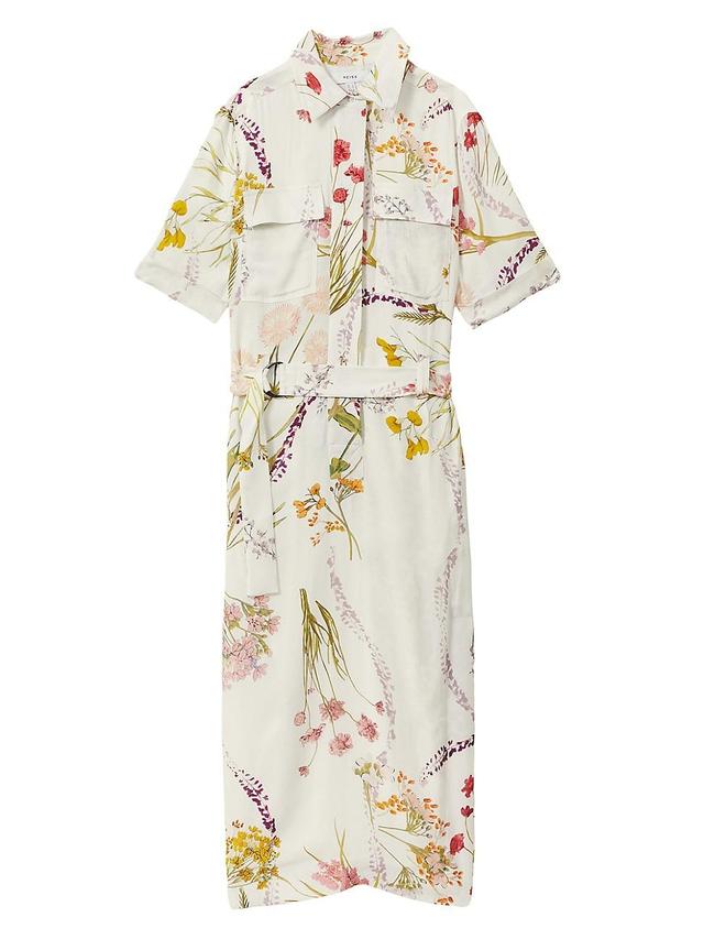 Womens Faya Floral Tie-Waist Shirtdress Product Image