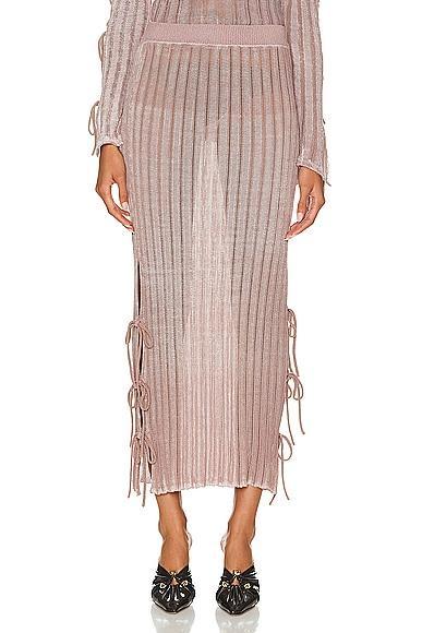 Acne Studios Knit Midi Skirt in Mauve Product Image