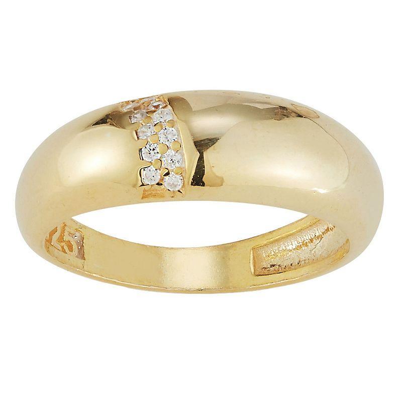 Sunkissed Sterling Cubic Zirconia Dome Ring, Womens Gold Tone Product Image