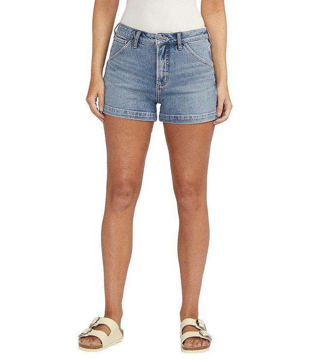 Silver Jeans Co. Sure Thing High Rise Mid Stretch Carpenter Shorts Product Image