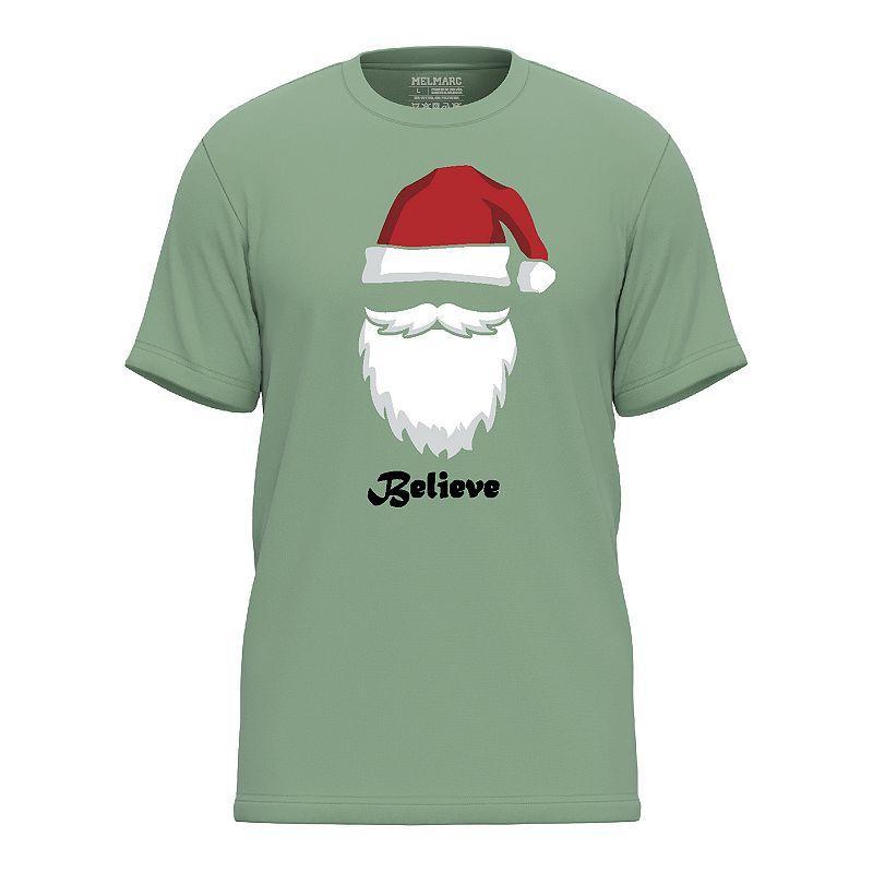 Mens Believe Santas Christmas Hat & Beard Graphic Tee Product Image