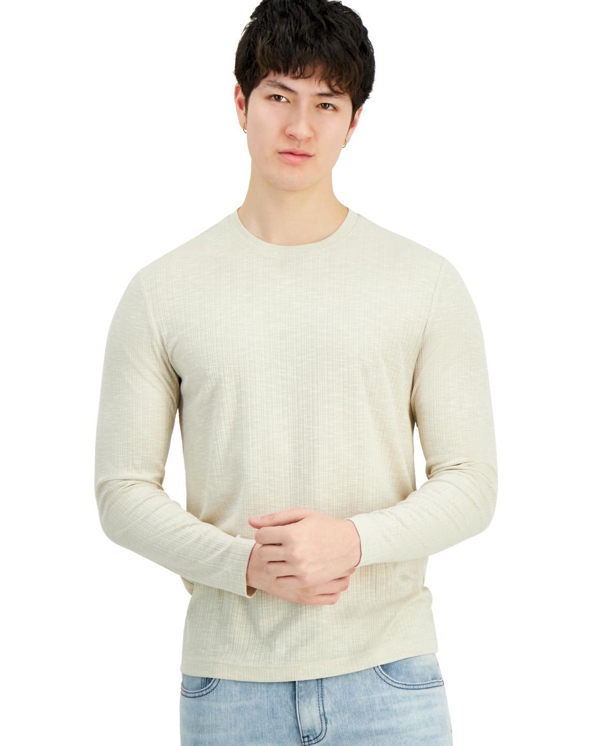 I.n.c. International Concepts Mens Long-Sleeve Crewneck Variegated Rib Sweater, Created for Macys Product Image