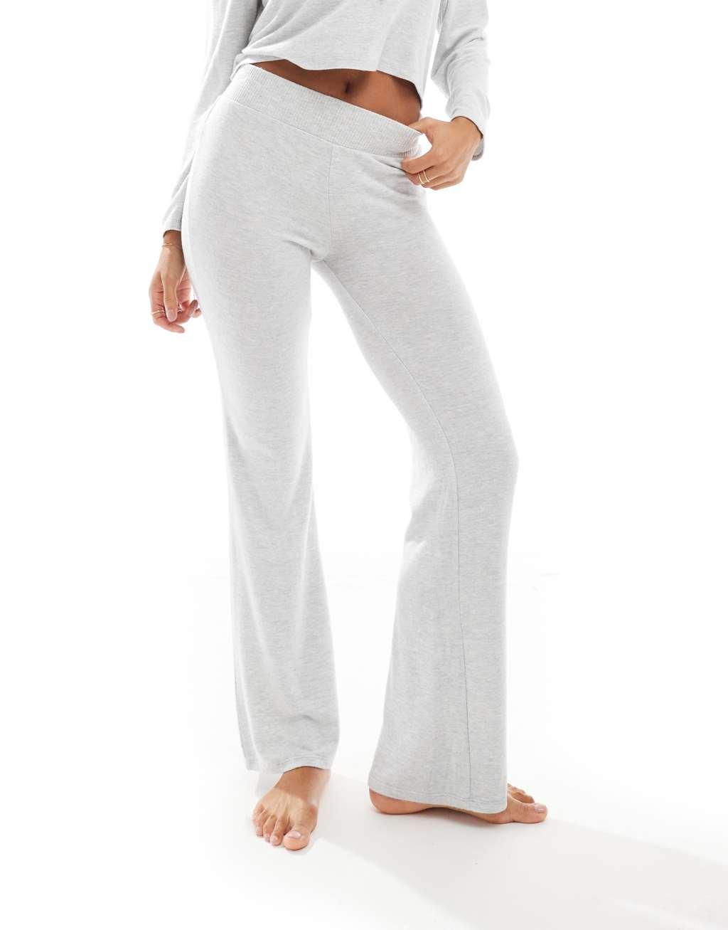 Cotton On super soft asia fit relaxed flare pajama pant in gray Product Image