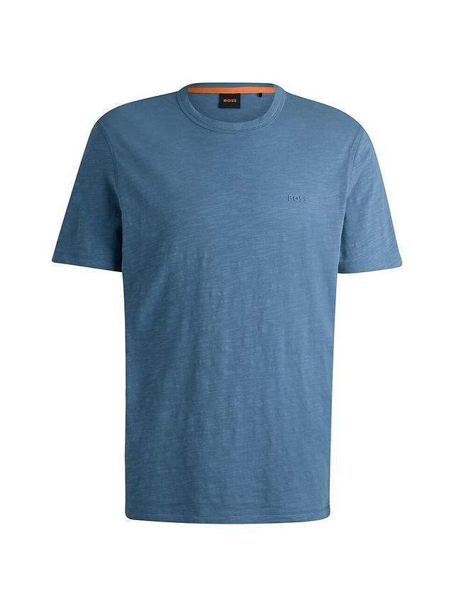 Mens Slub Cotton T-Shirt with Logo Detail Product Image