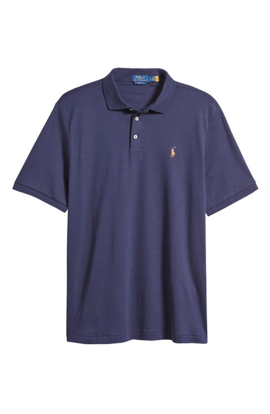 Classic Fit Soft Cotton Polo Shirt In French Navy Product Image