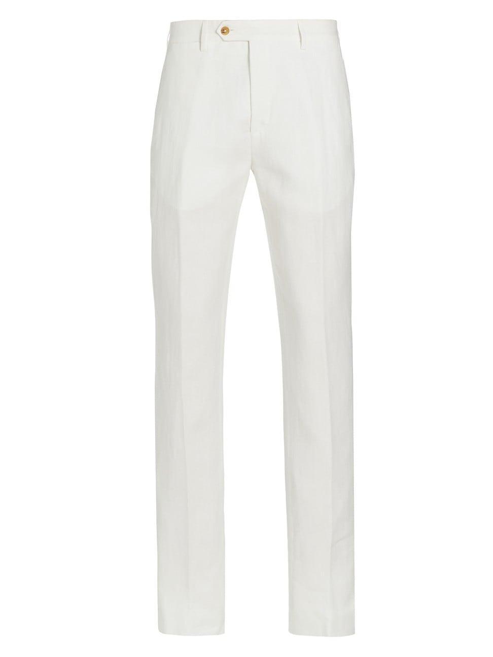 Mens COLLECTION Linen Crease-Front Trousers Product Image